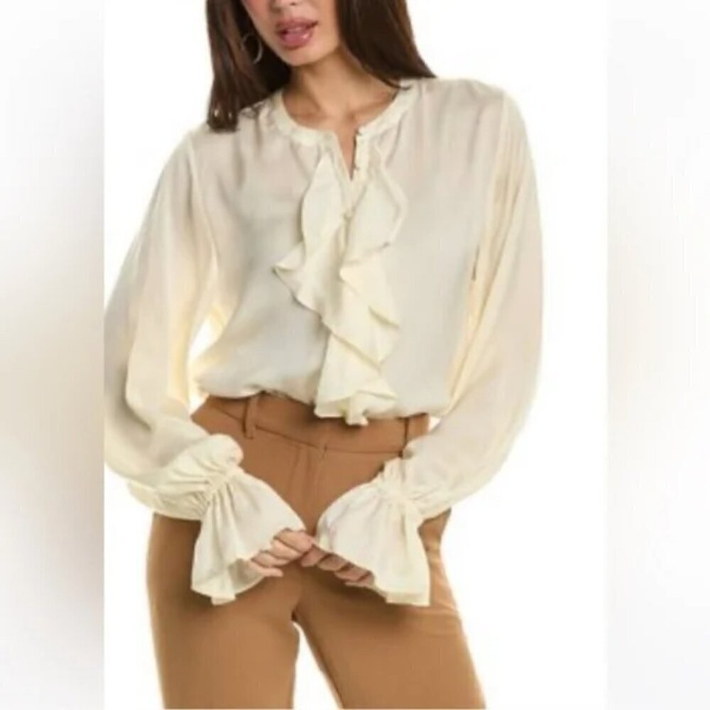 WeWoreWhat Ruffle Blouse Long Sleeve New M